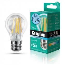 Лампа светодиодная филаментная Camelion 220В 13Вт (110Вт) Е27 4500К нейтральный белый