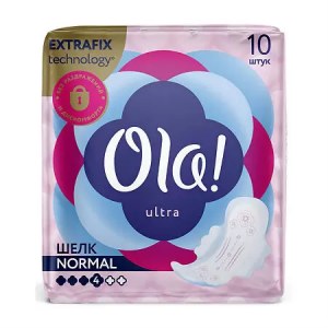 Ola!Прокладки Ultra Normal ультратонкие Шелковистая поверхность, 10 шт