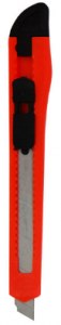 Нож канцелярский 9 мм, с фиксацией лезвия, пластик корпус, ассорти