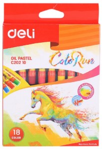 Пастель масляная DELI "Color Run" 18 цветов