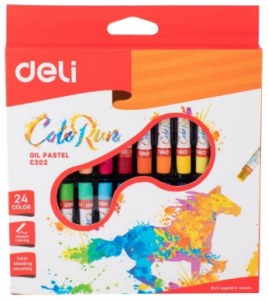 Пастель масляная DELI "Color Run" 24 цвета