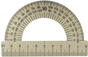 Транспортир 10 см, 180 градусов, Металлический.