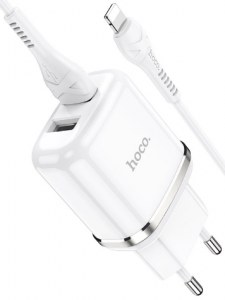Сетевое зарядное устройство Hoco N4 2хUSB 2.4A+кабель Micro-USB, белый