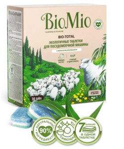 Таблетки для посудомоечной машины BIOMIO 7-в-1 BIO-TOTAL, эвкалипт, 30 шт