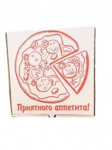 Коробка для пиццы белая  с надписью "Приятного Аппетита " 30*30*4, 50шт/уп.