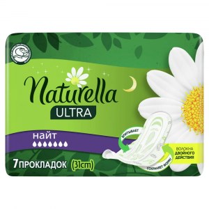 Женские ароматизированные прокладки NATURELLA ULTRA Night (с ароматом ромашки) Single, 7 шт.