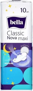 Прокладки гигиенические Белла Классик Нова макси сетка Bella Classic Nova maxi drainette 6 капель 10шт.