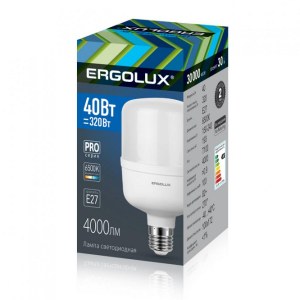 Светодиодная лампа Ergolux LED-HW-40W-E27-6K серия PRO