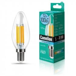 Лампа светодиодная СВЕЧА филаментная 13709 Camelion LED12-C35-FL/845/E14 220В 12Вт Е14 4500К нейтральный белый