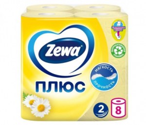 Zewa туалетная бумага Plus 2-х слойная Ромашка 8шт