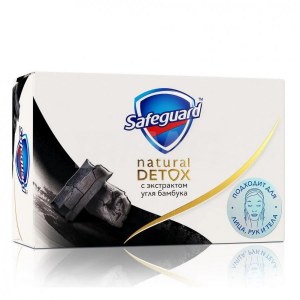 Мыло туалетное Safeguard Natural Detox с экстрактом Угля бамбука,110 г