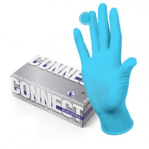 Перчатки смотровые нитриловые CONNECT, голубые,  ( РАЗМЕР L) 1 пара