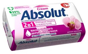 Мыло туалетное Absolut 2в1 антибактериальное Дикая орхидея (90 г)