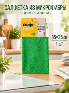 Салфетка из микрофибры Chistofor универсальная 35*35см 1 шт.
