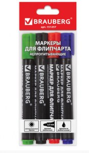 Набор маркеров для доски BRAUBERG  , 4 цвета