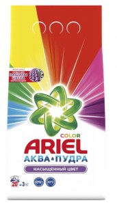 Стиральный порошок Ariel Аквапудра Color, автомат, для цветного белья, 3 кг