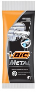 Бритвы одноразовые BIC Metal мужские, 1 лезвие, защитная металлическая полоска (5 шт.)