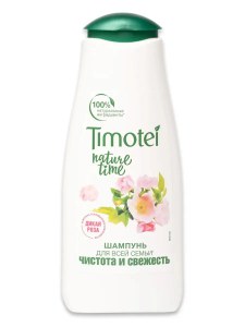 Timotei шампунь для всей семьи, чистота и свежесть, с ароматом дикая роза, 400 мл