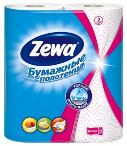 Полотенца бумажные ZEWA 2 слоя, 2 рулона