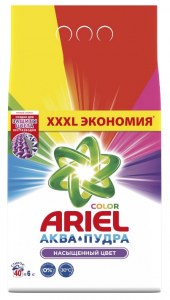 Порошок Ariel Аква Пудра насыщенный цвет, 6 кг.