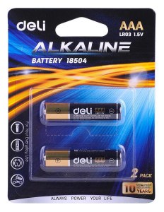 Батарейки AAA (2шт), Deli, арт. E18504