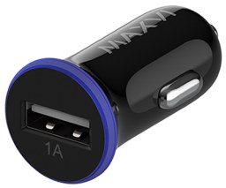 Автомобильное зарядное устройство Maxvi CCM-101BВ, USB 1A, черно-синее