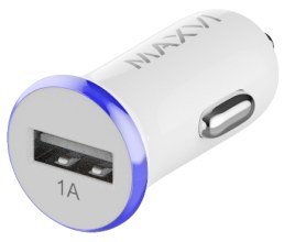 Автомобильное зарядное устройство Maxvi CCM-101WВ, USB 1A, бело-синее