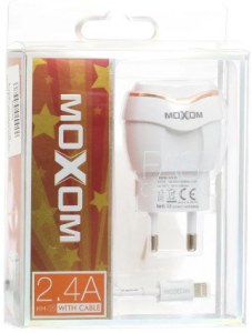 Сетевое зарядное устройство MOXOM KH-35 micro, 2.4А, белое