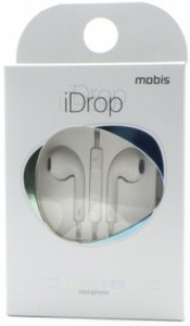 Наушники Mobis iDrop для iPhone с микрофоном белые