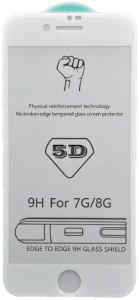 Стекло защитное 5D Glass MQ iPhone 7/8 без упаковки белое