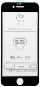 Стекло защитное 5D Glass MQ для iPhone 6/6s без упаковки черное