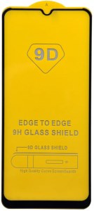 Стекло защитное 9D Full glue MQ Samsung A12 (2020) без упаковки черное