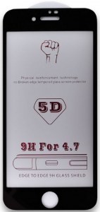 Стекло защитное 5D Glass MQ iPhone 7/8 без упаковки черное