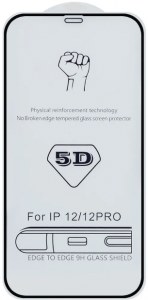 Стекло защитное 5D Glass MQ для iPhone 12/12Pro (6.1) без упаковки черное